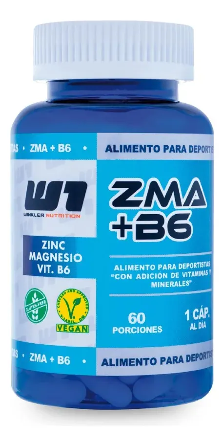 ZMA + B6 60 Cápsulas Veganas Winkler Nutrition Magnesio Zinc Suplemento Deportivo